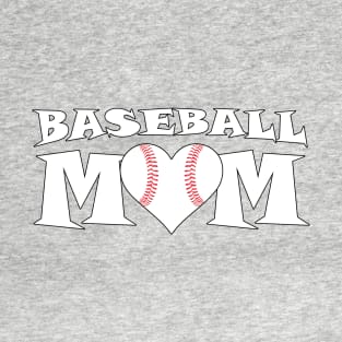 Baseball Mom Heart Shaped Baseball T-Shirt